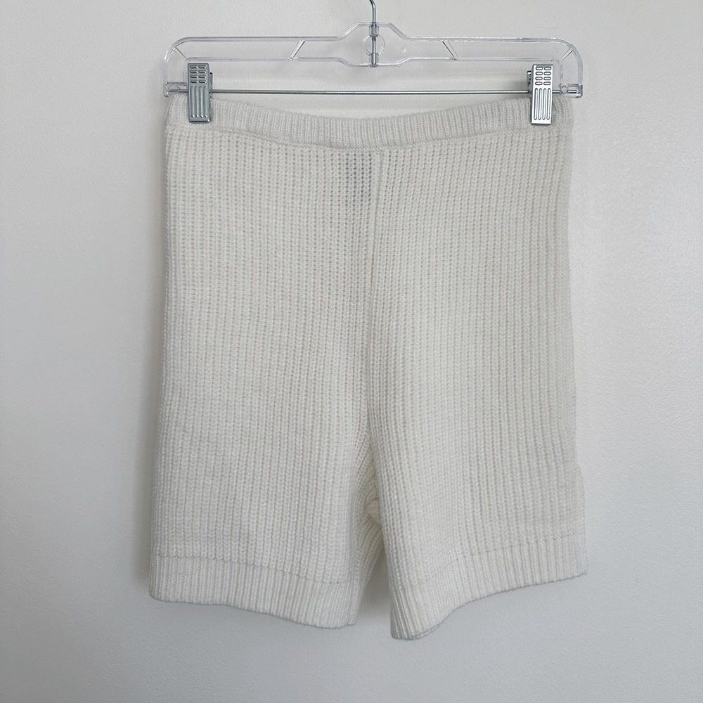 SABO Knit High Waist Shorts White Size Small NWOT